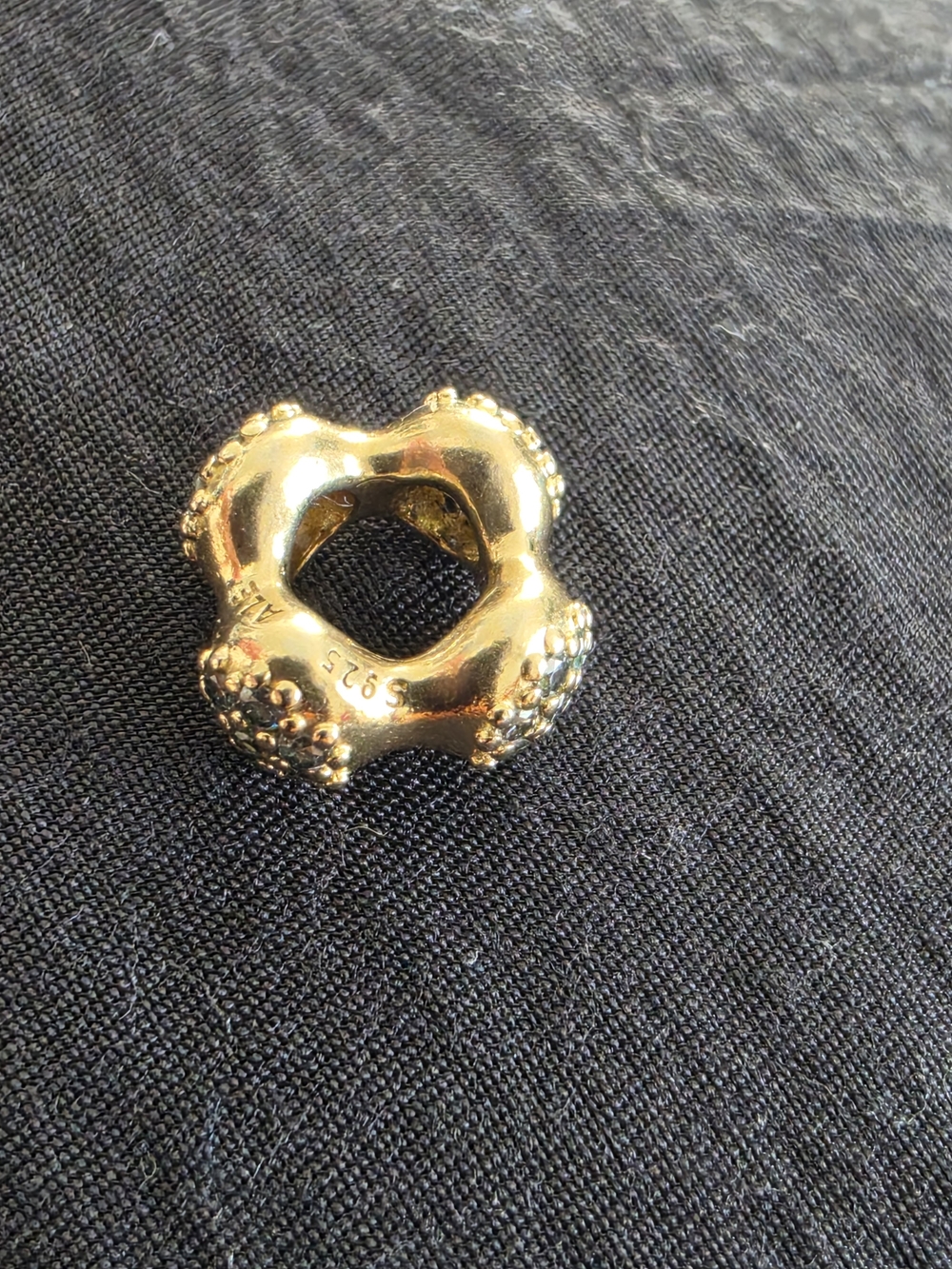14k Gold Plated Pandora Gold Floral Cluster Charm